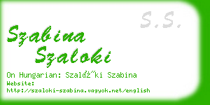 szabina szaloki business card